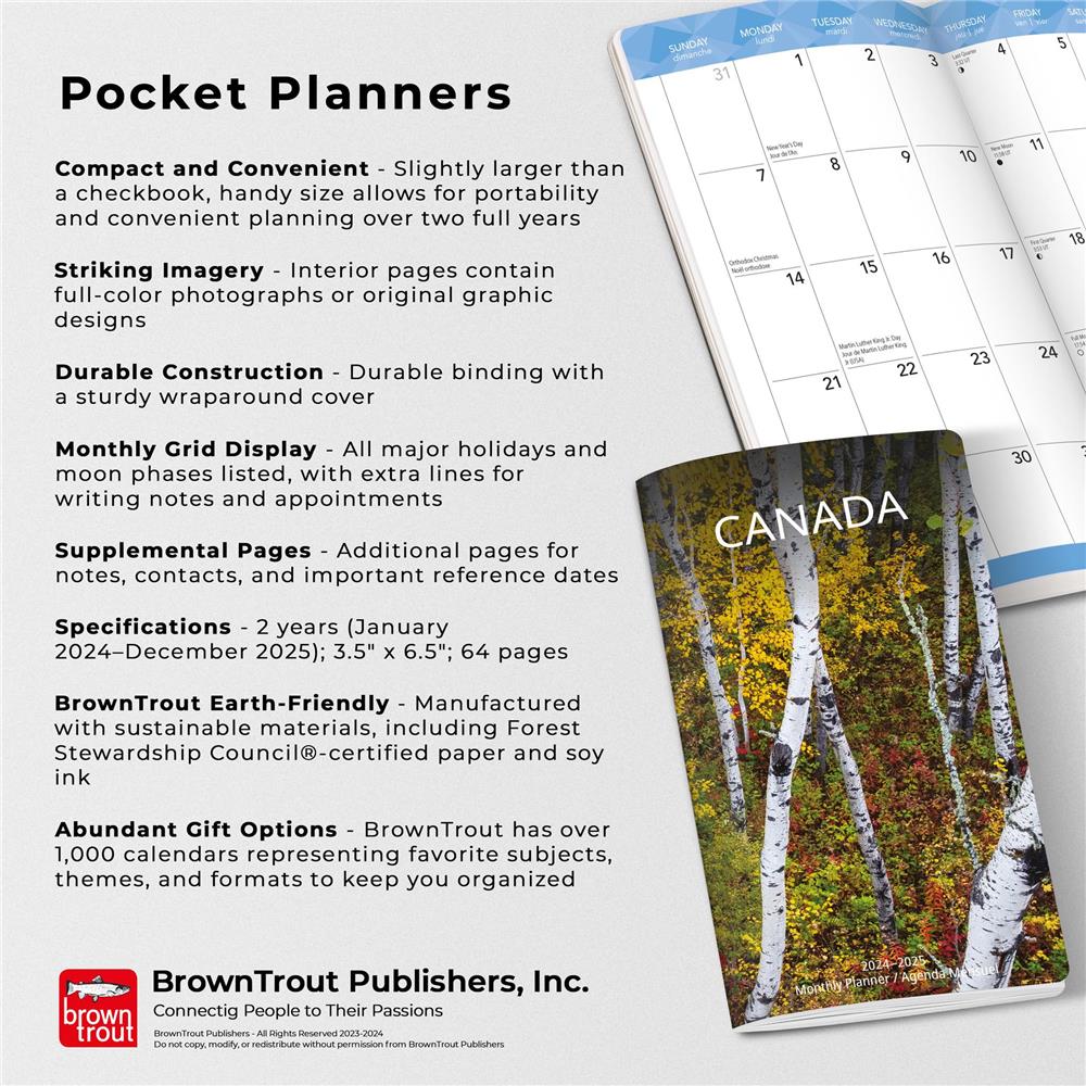Canada 2024 Bilingual 2 yr Pocket Planner Calendar - Online Exclusive product image
