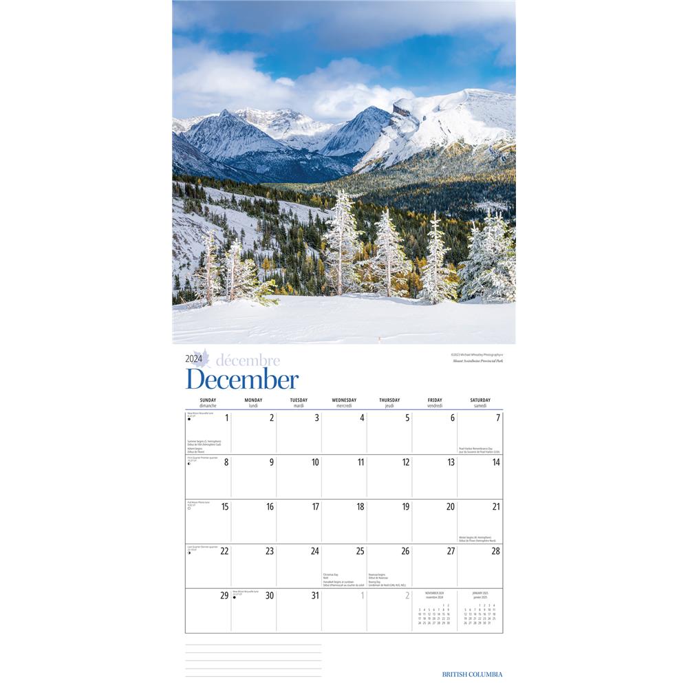 British Columbia 2024 Wall Calendar product image