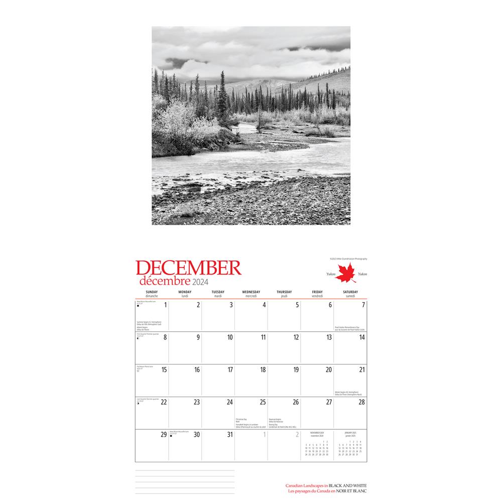 Canada Black and White 2024 Wall Calendar product image