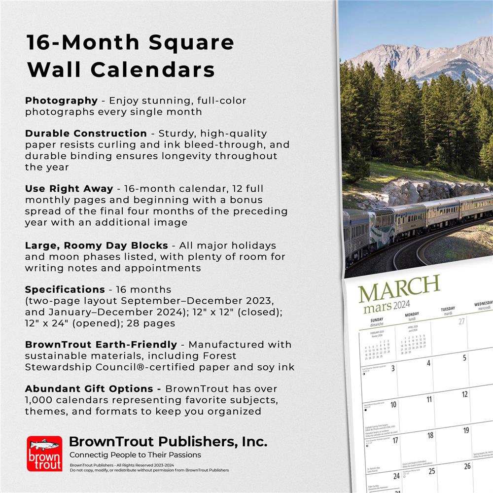 Canadian Trains 2024 Bilingual Wall Calendar product image