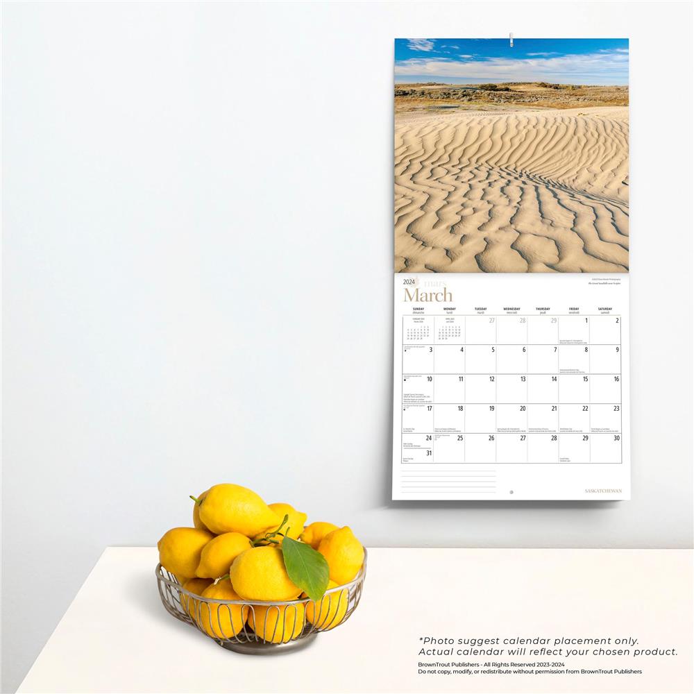 9781525611643 Saskatchewan 2024 Wall Calendar Wyman Publishing