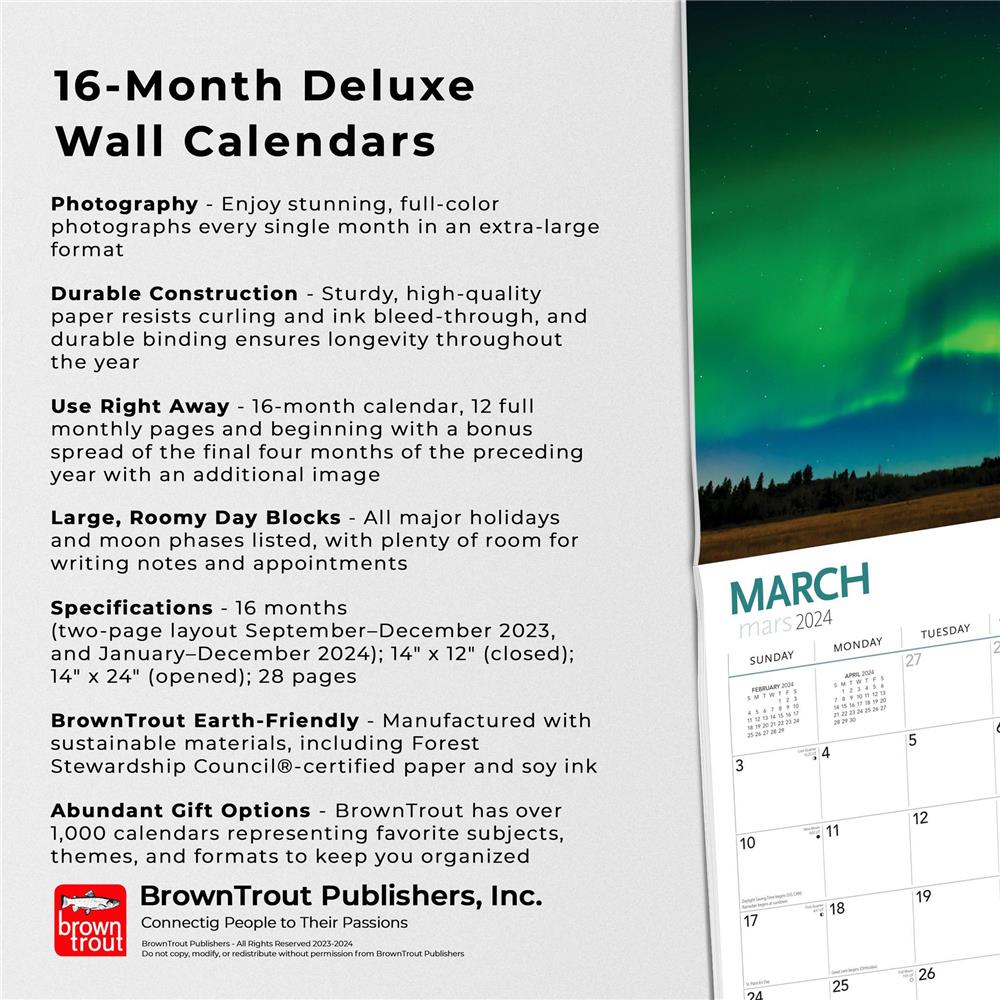 Can Geo Northern Lights 2024 Deluxe Wall Calendar product image