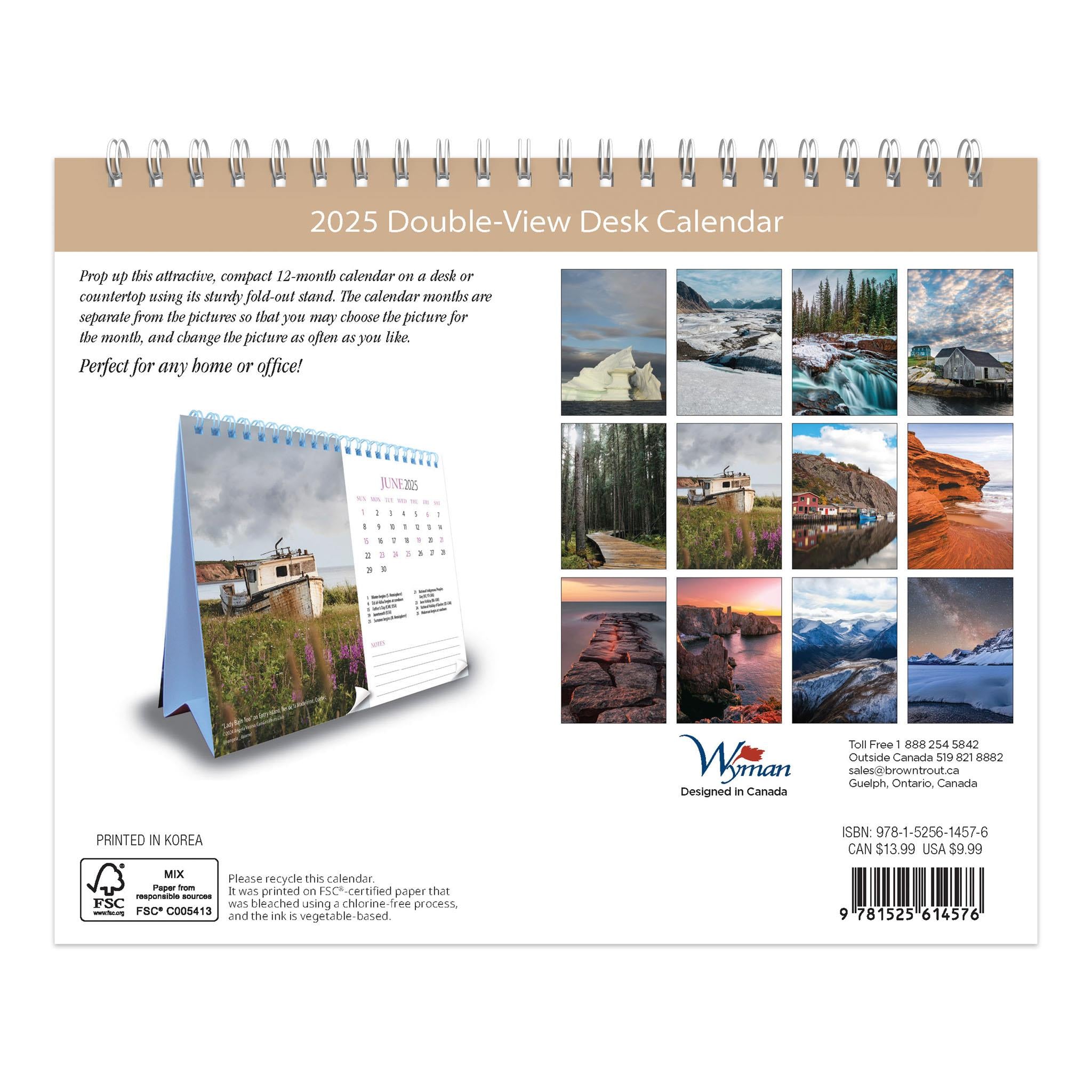 Scenic Canada Can Geo Easel 2025 Calendar