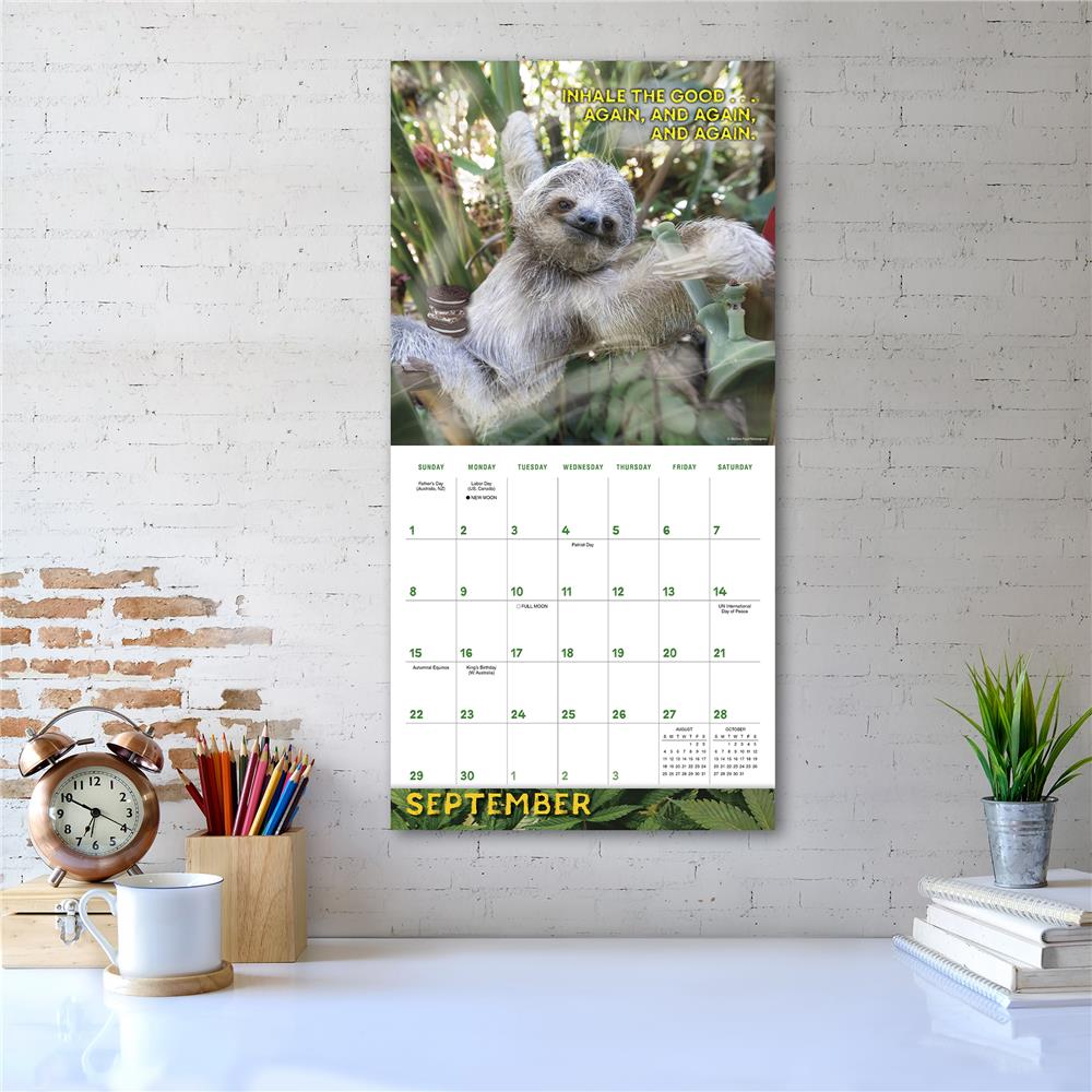 Stoner Sloths 2024 Wall Calendar