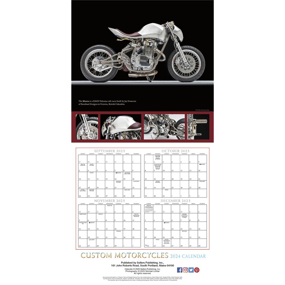 Motorcycles Custom 2024 Wall Calendar