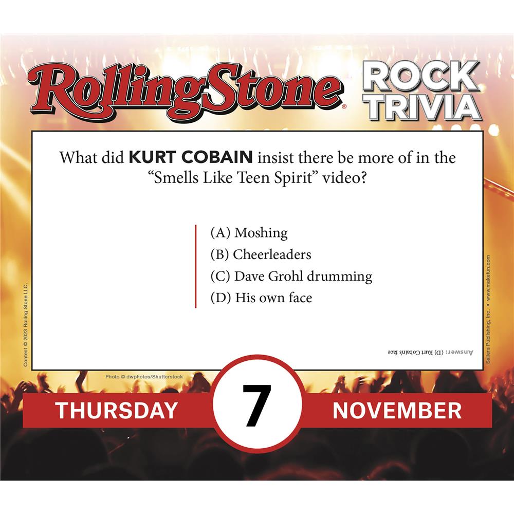 Rolling Stone Rock Trivia 2024 Box Calendar - Online Exclusive
