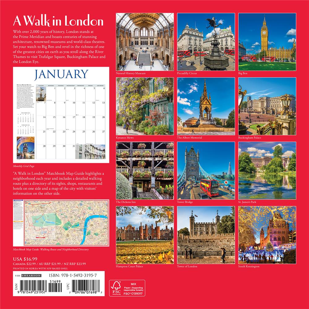 Walk in London 2024 Wall Calendar - Online Exclusive