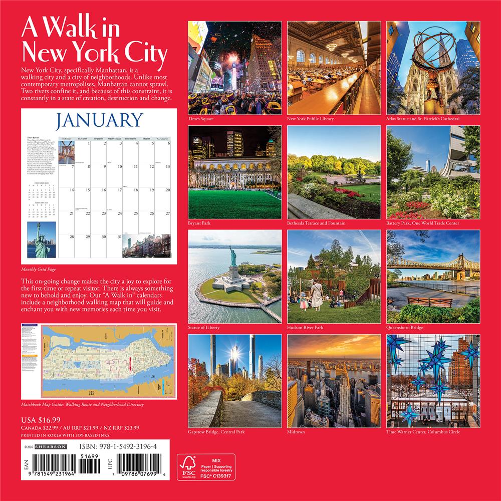 Walk in New York City 2024 Wall Calendar - Online Exclusive