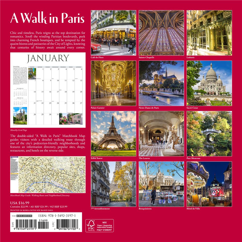 Walk in Paris 2024 Wall Calendar - Online Exclusive