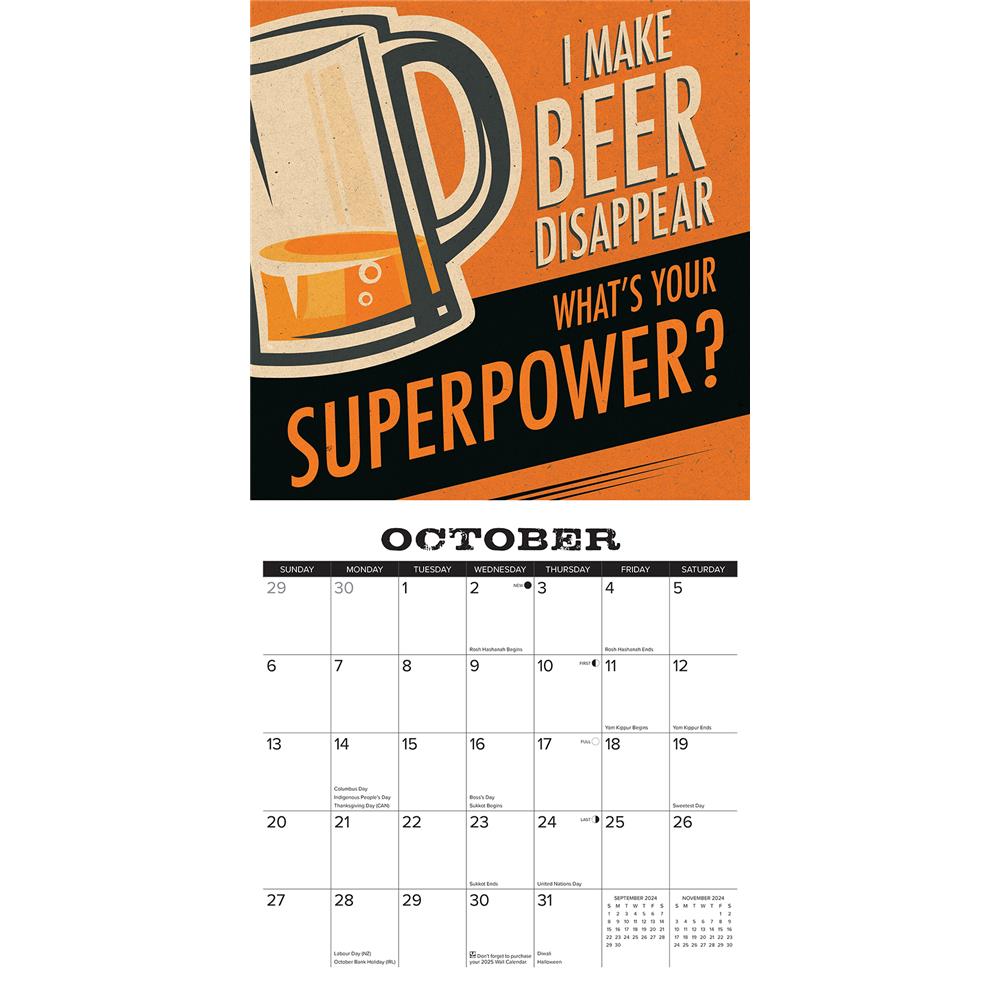 Beer Through the Years 2024 Wall Calendar