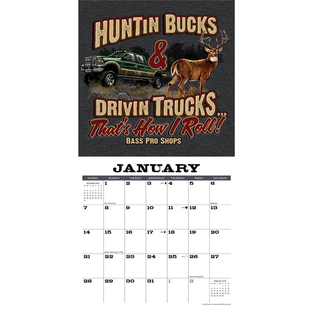 Buck Wears Hunting Tales 2024 Wall Calendar