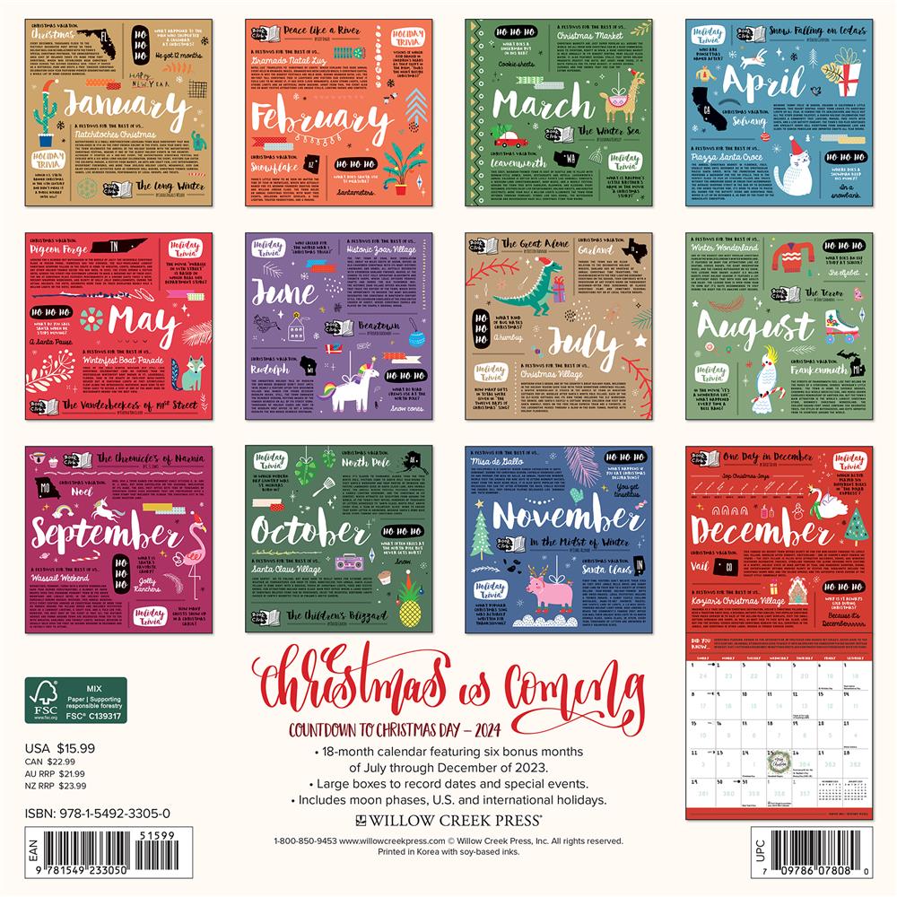 Christmas is Coming 2024 Wall Calendar - Online Exclusive