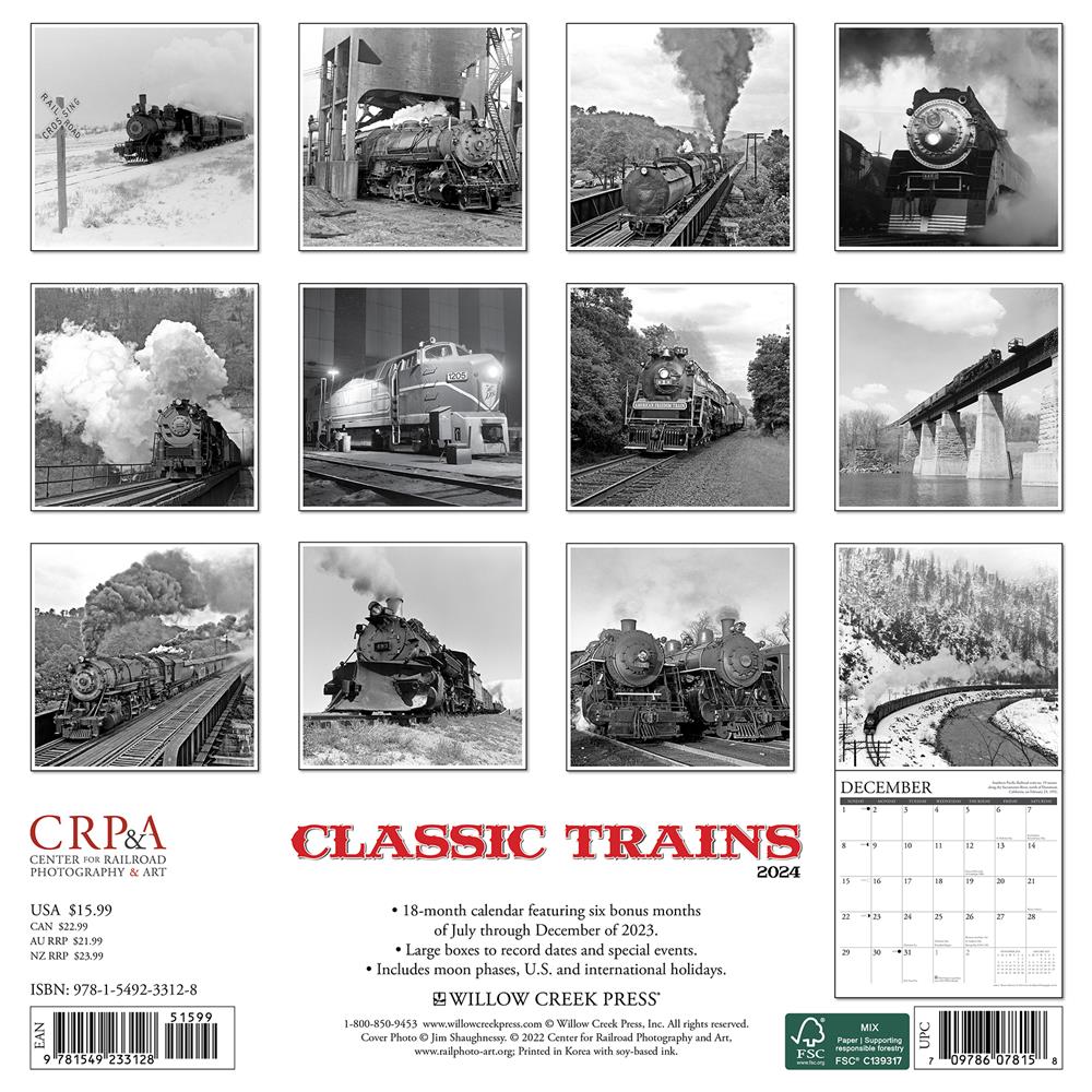 Classic Trains 2024 Wall Calendar - Online Exclusive
