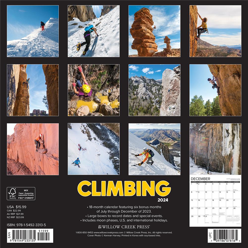 Climbing 2024 Wall Calendar