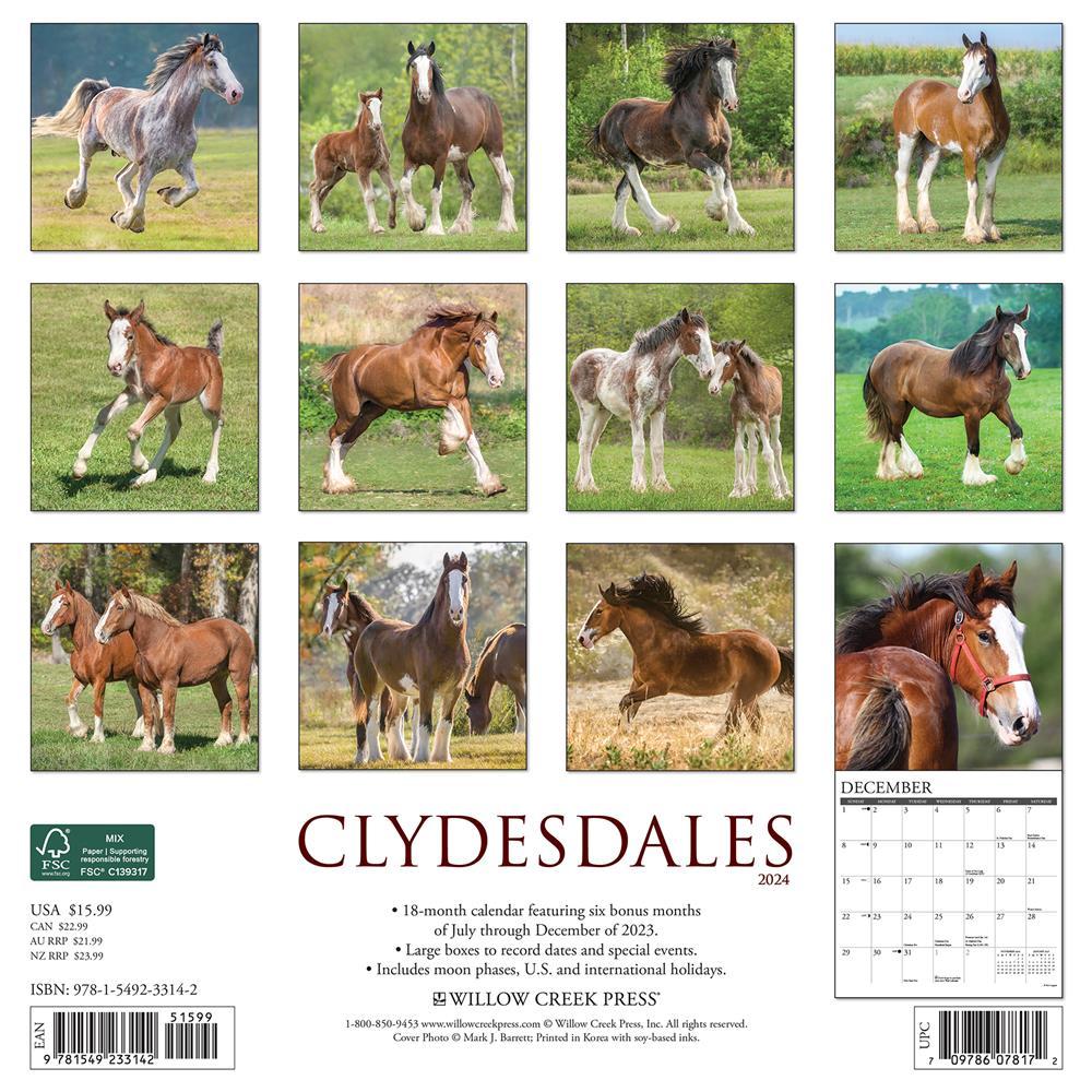 Clydesdales 2024 Wall Calendar
