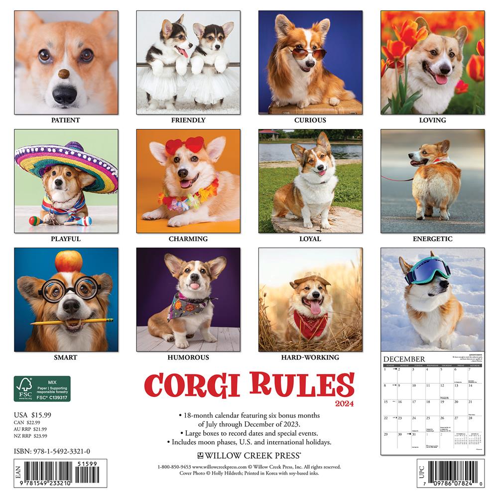 Corgi Rules 2024 Wall Calendar - Online Exclusive