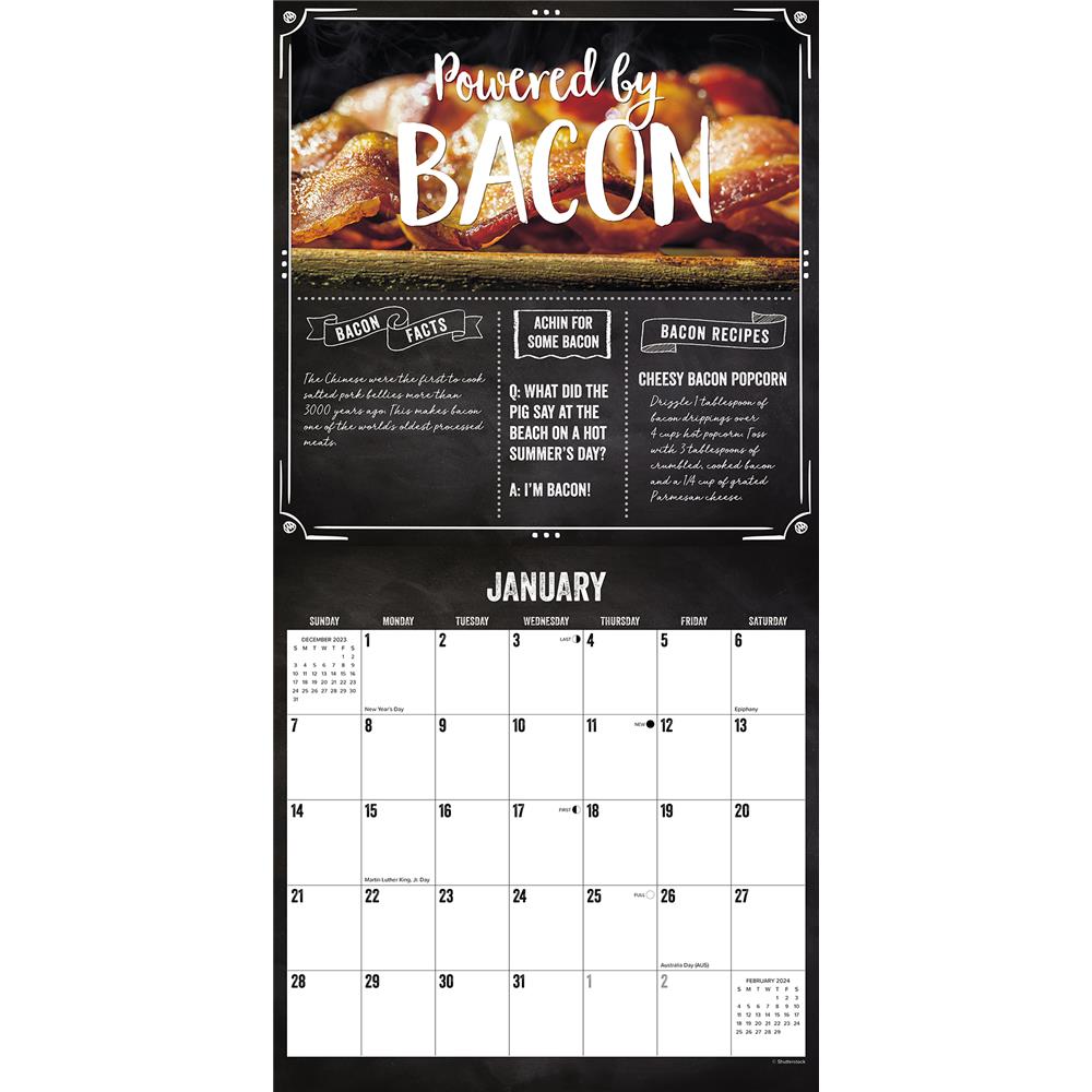 MMMMMMMM Bacon 2024 Wall Calendar