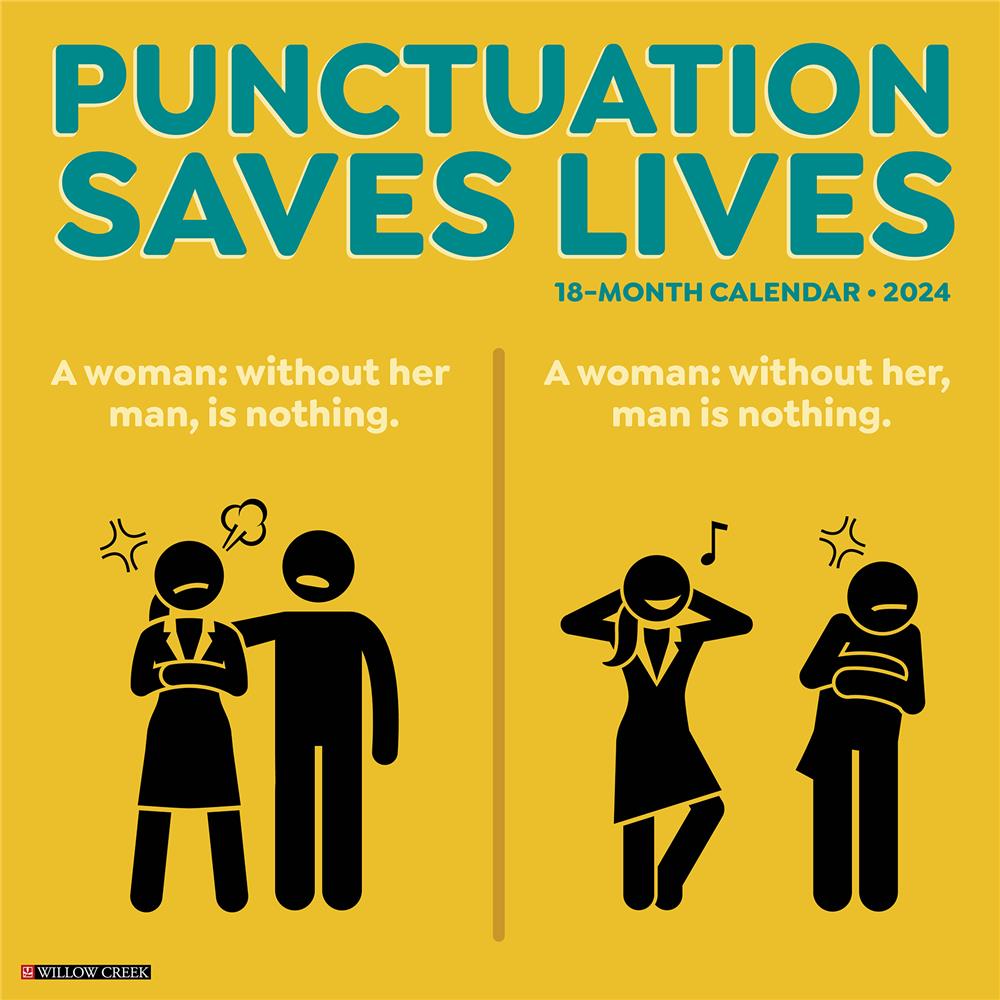 Punctuation Saves Lives 2024 Wall Calendar - Online Exclusive
