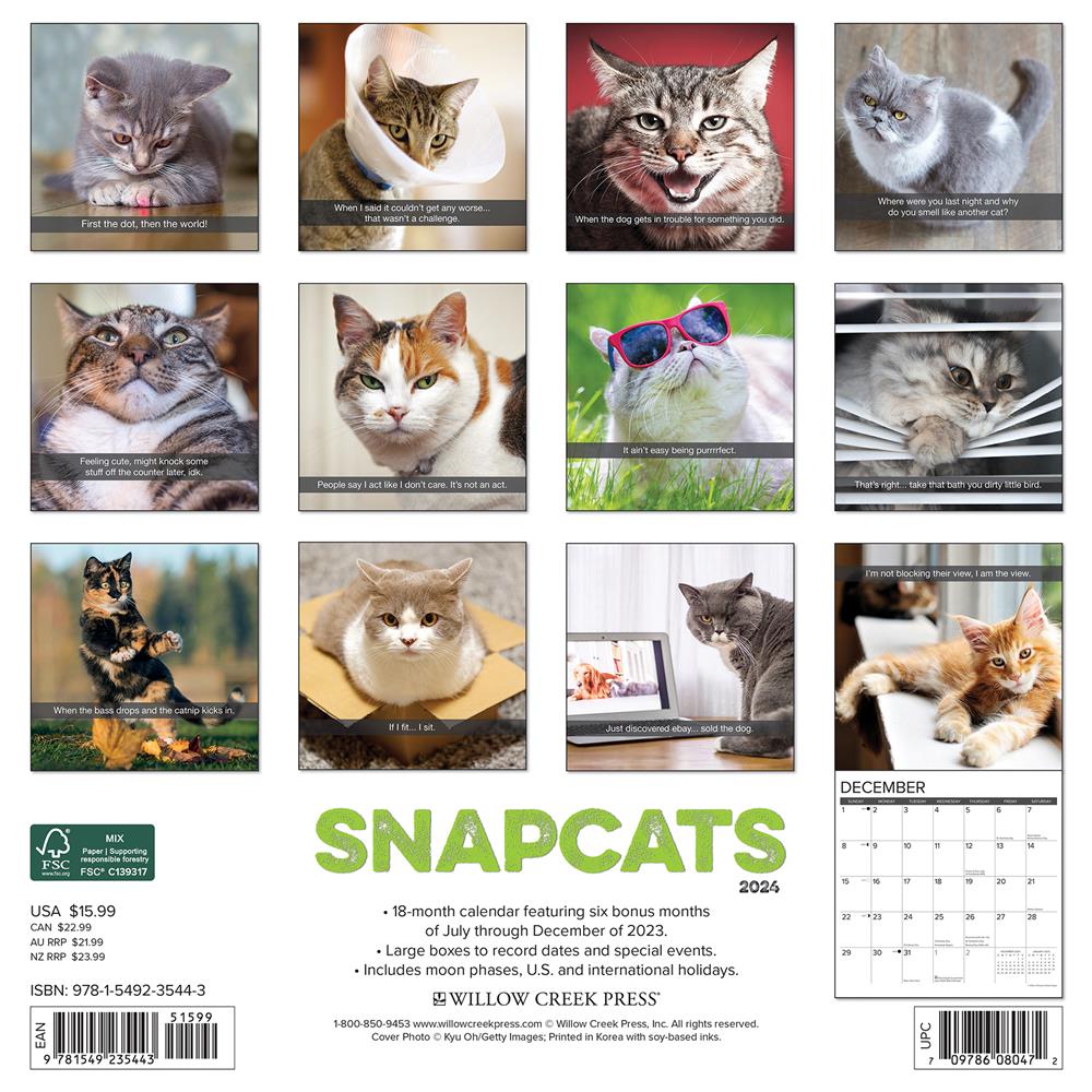 Snapcats 2024 Wall Calendar
