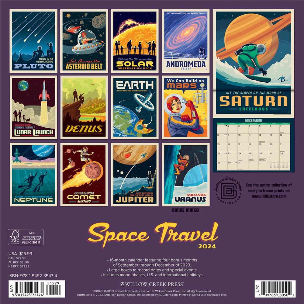 Space Travel Art 2024 Wall Calendar - Online Exclusive
