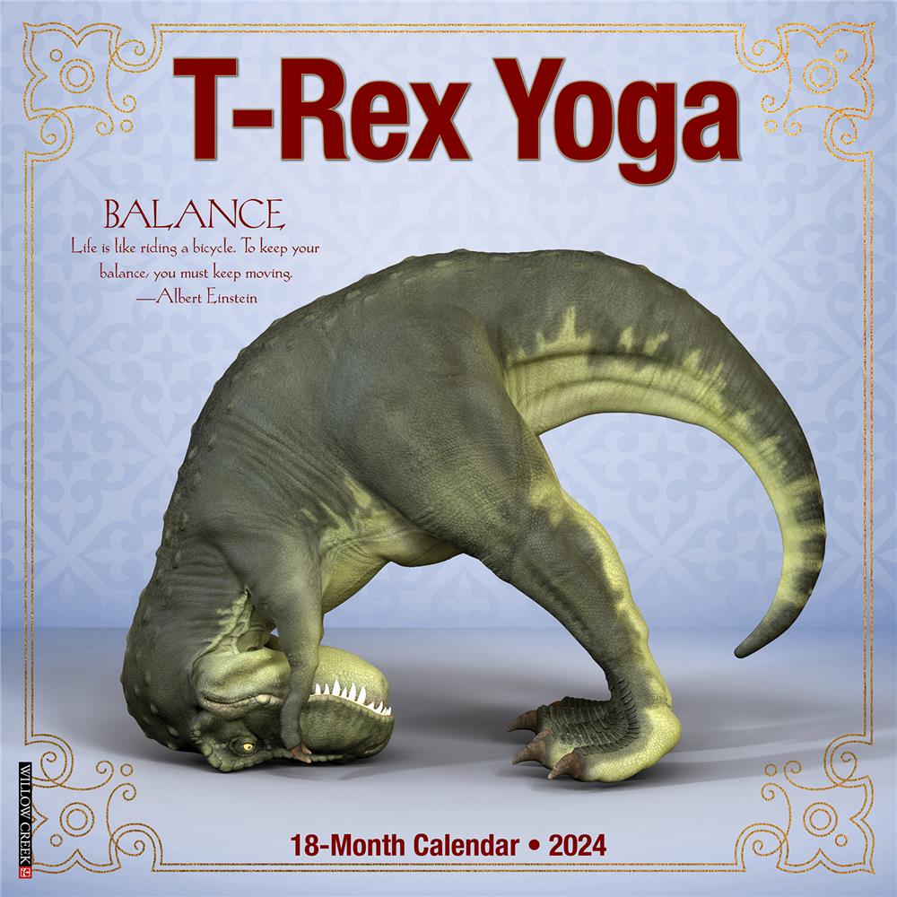TRex Yoga 2024 Wall Calendar