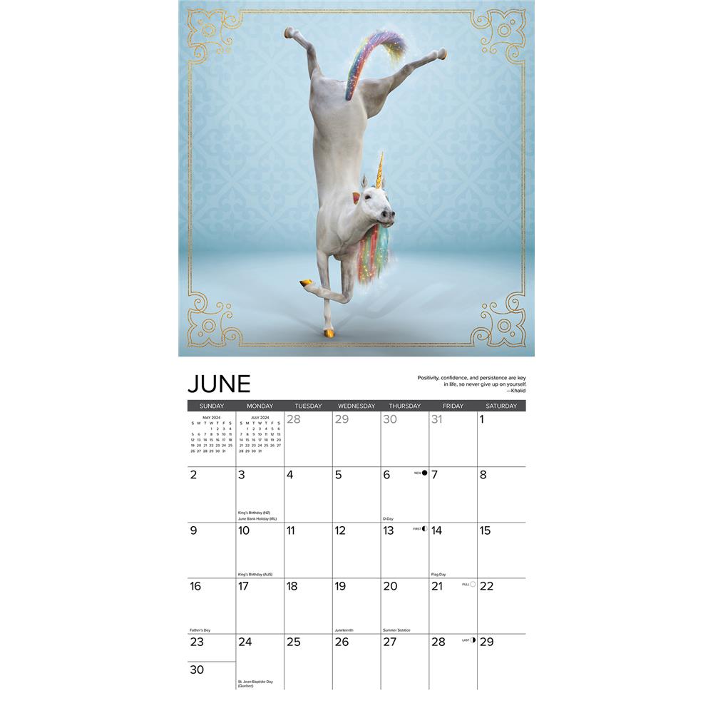 Unicorn Yoga 2024 Wall Calendar