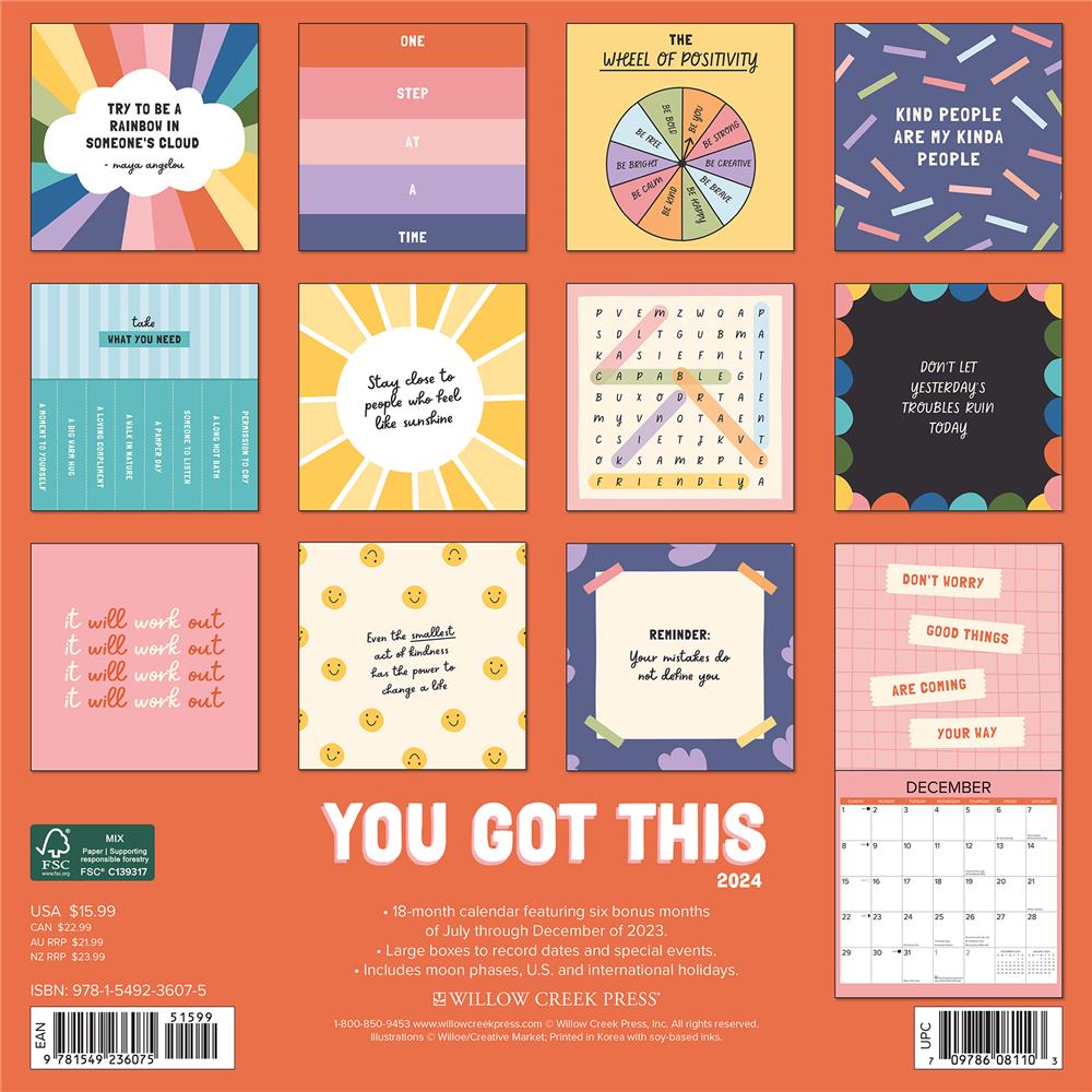 You Got This 2024 Wall Calendar - Online Exclusive