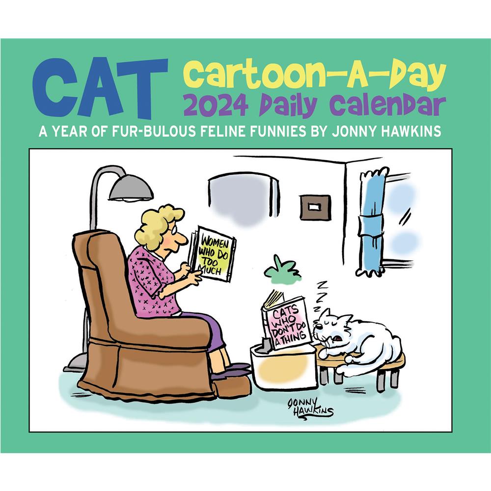 Cat Cartoon A Day by Jonny Hawkins 2024 Box Calendar product image