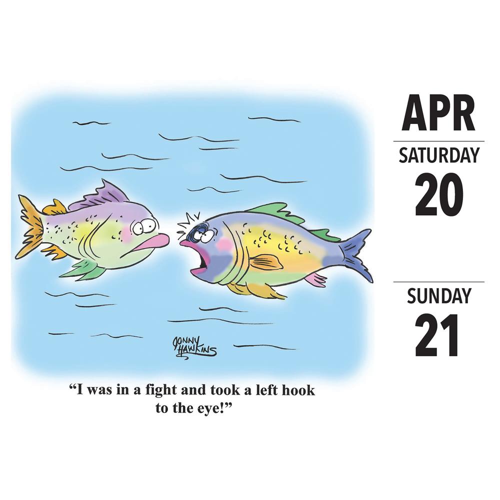 Fishing Cartoon A Day by Jonny Hawkins 2024 Box Calendar product image
