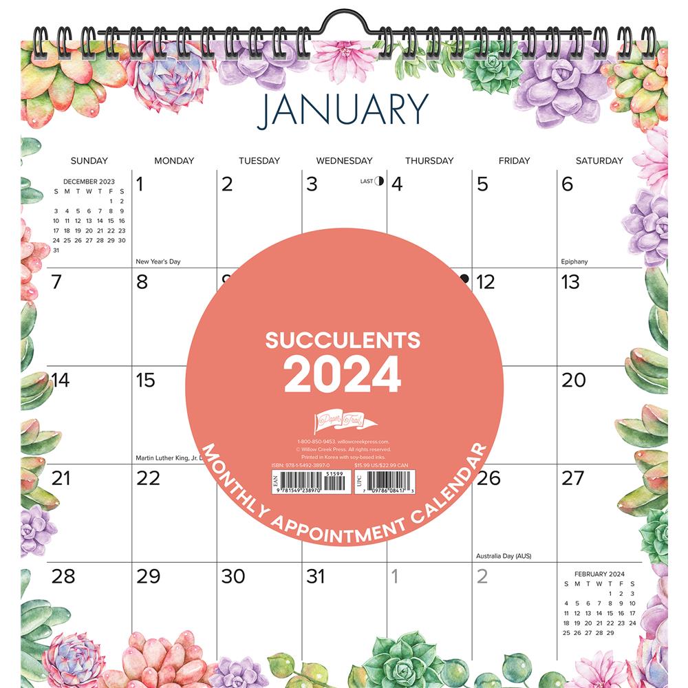 Succulents Spiral 2024 Wall Calendar - Online Exclusive product image