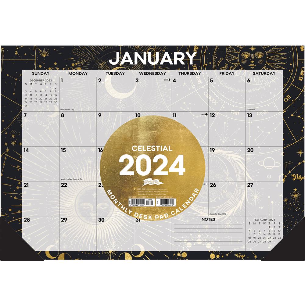 Celestial 2024 Small Desk Pad Calendar