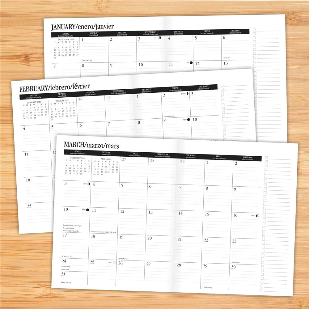 Garden Gnomes 2024 Exclusive Trilingual Monthly Planner Engagement Calendar