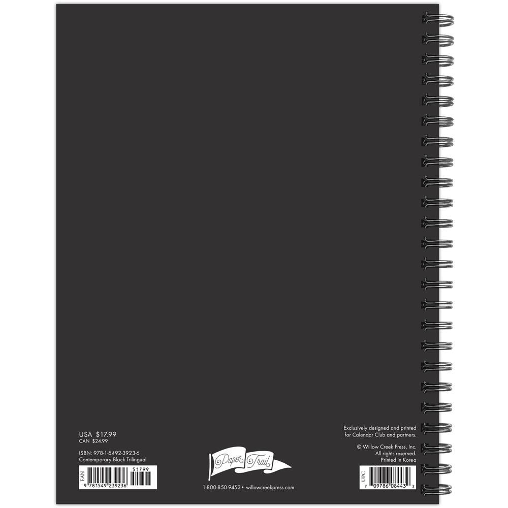 Contemporary Black 2024 Exclusive Trilingual Weekly Planner Engagement Calendar
