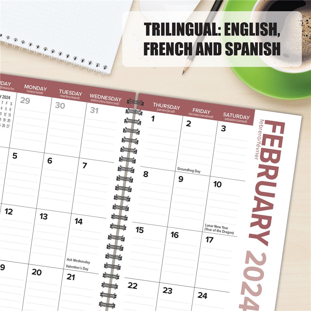 Cardinals 2024 Exclusive Trilingual Spiral Planner Engagement Calendar