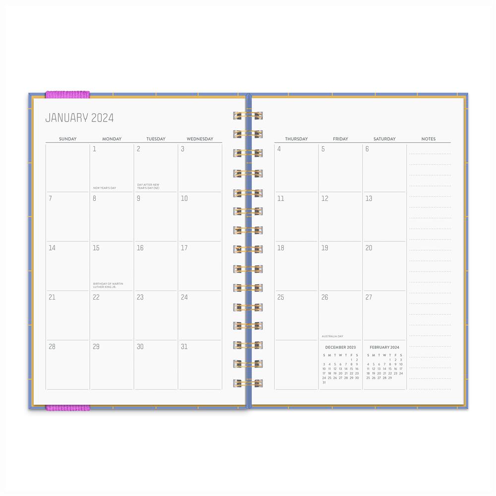Periwinkle Grid Oliver 2024 Planner Engagement Calendar - Online Exclusive product image