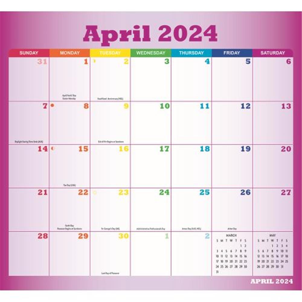 Rainbow Jumbo Magic Grip Wall Calendar product image
