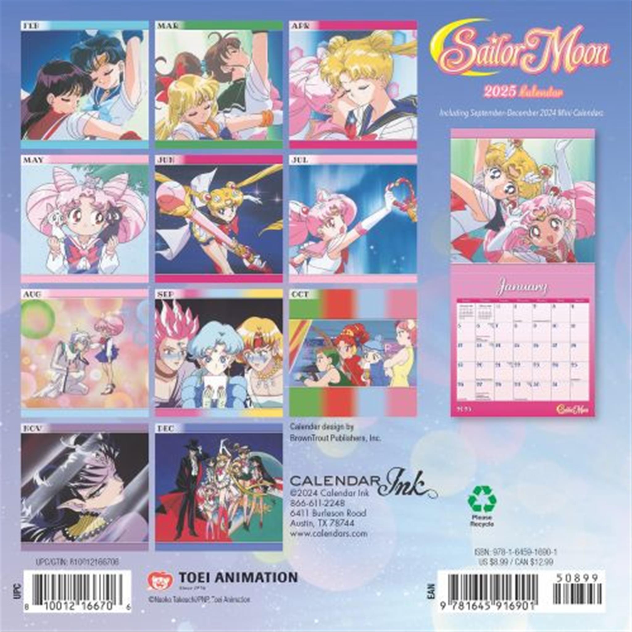 Sailor Moon Mini 2025 Calendar
