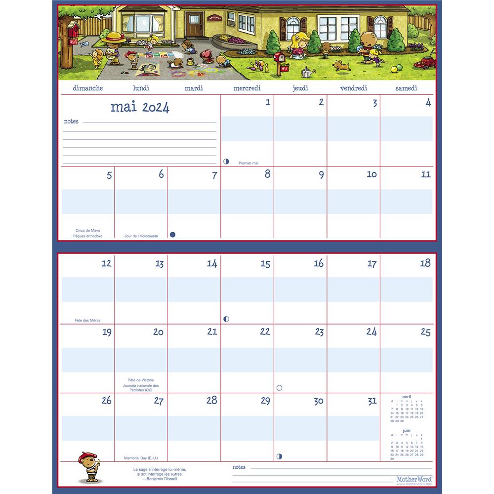 Motherword 2024 Magnetic Fridge Wall Calendar (French) product image