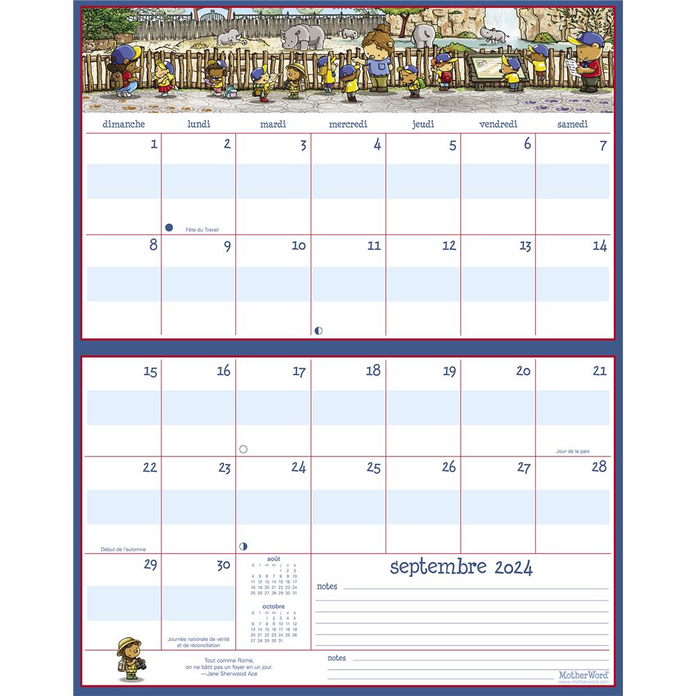 Motherword 2024 Magnetic Fridge Wall Calendar (French) product image