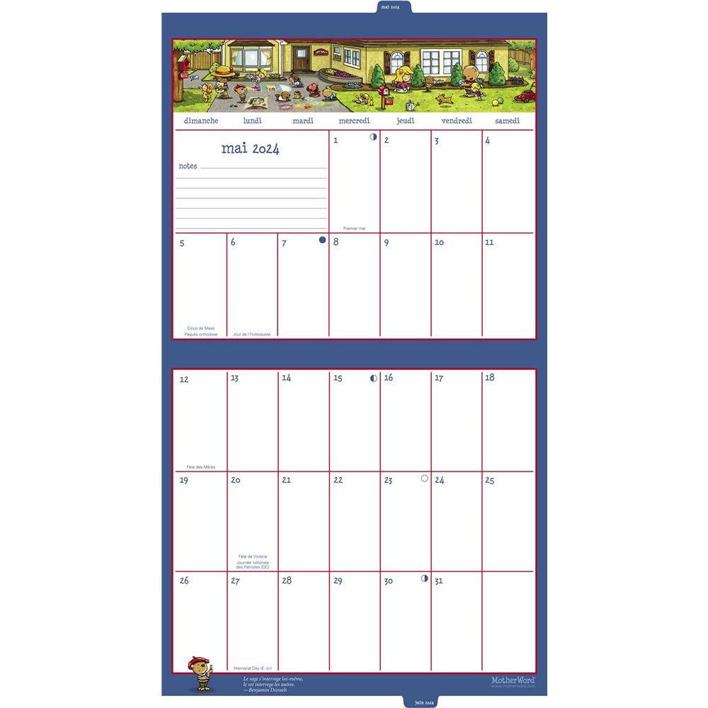 Motherword 2024 Tabbed Wall Calendar (French) product image