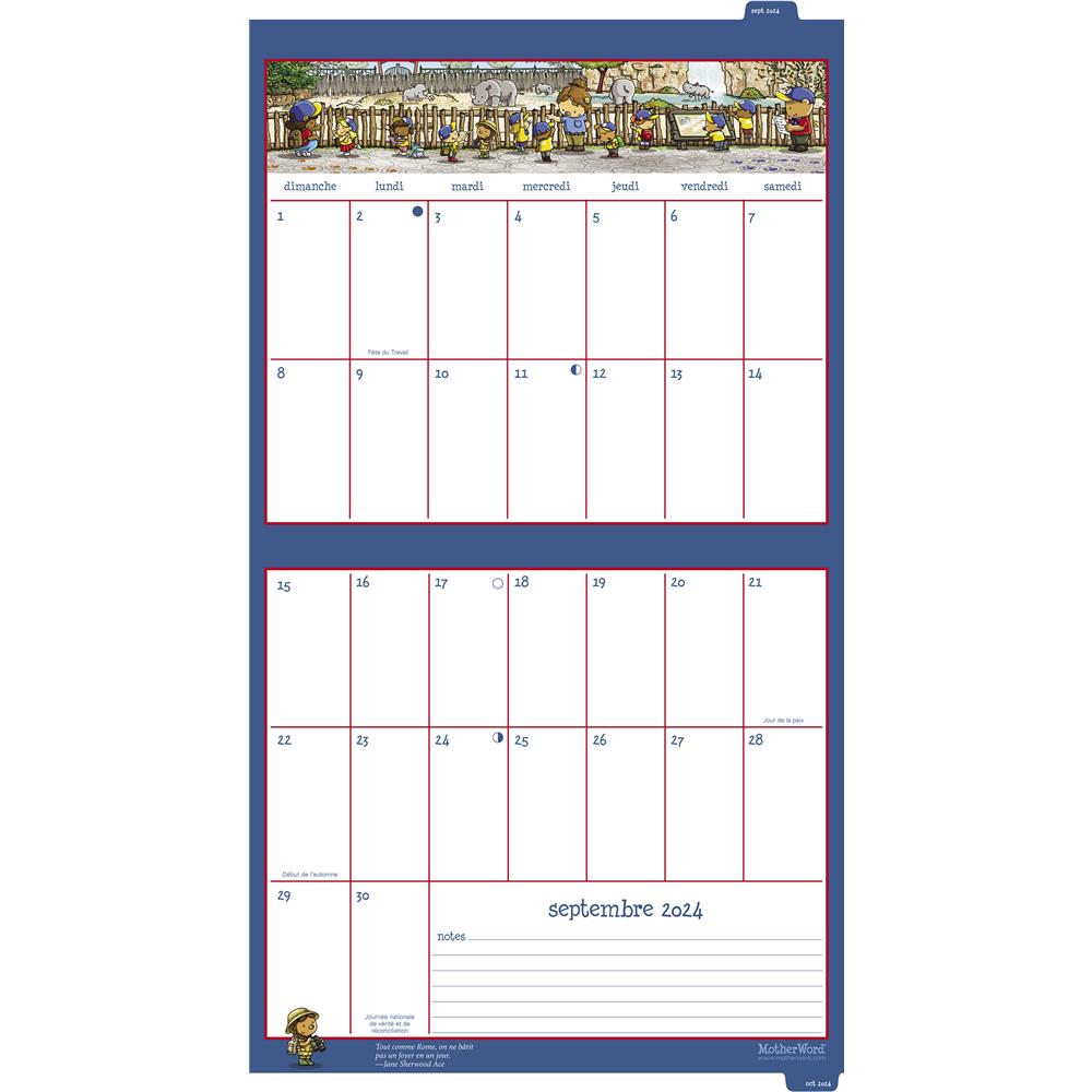Motherword 2024 Tabbed Wall Calendar (French) product image
