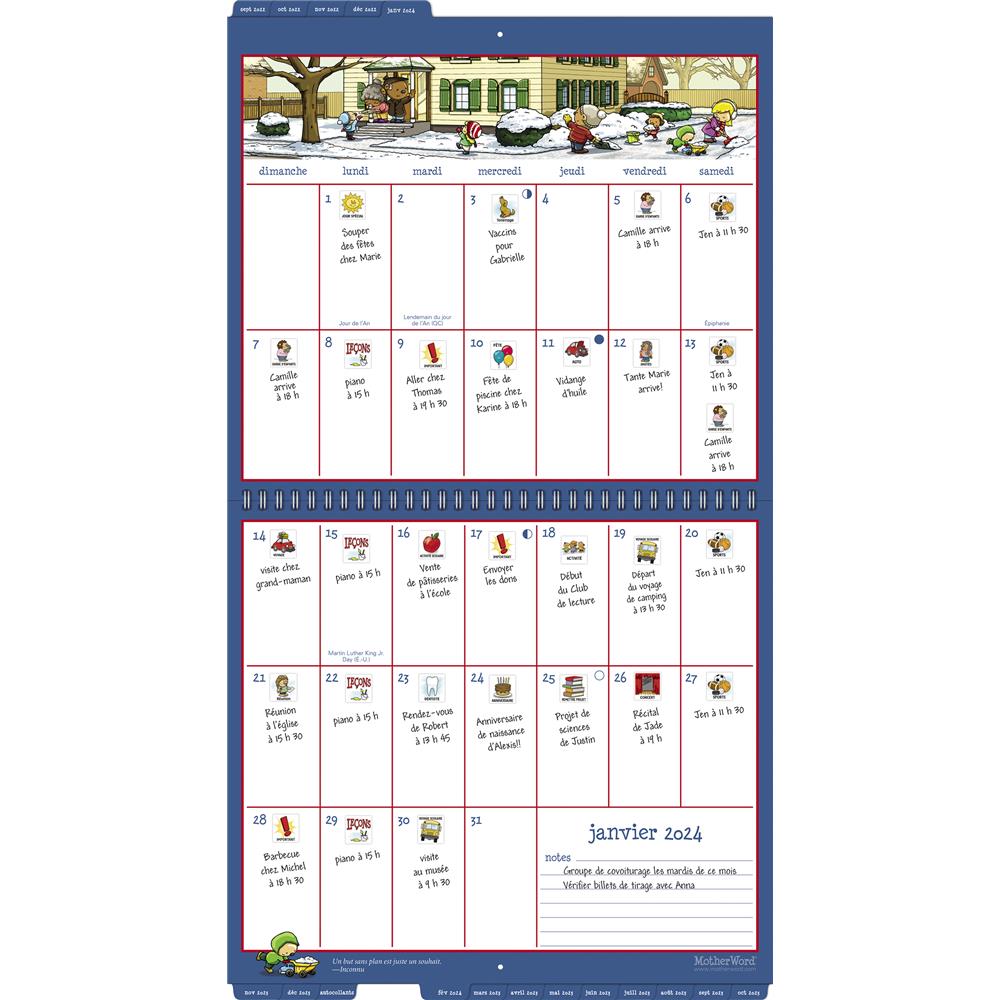 Motherword 2024 Tabbed Wall Calendar (French) product image