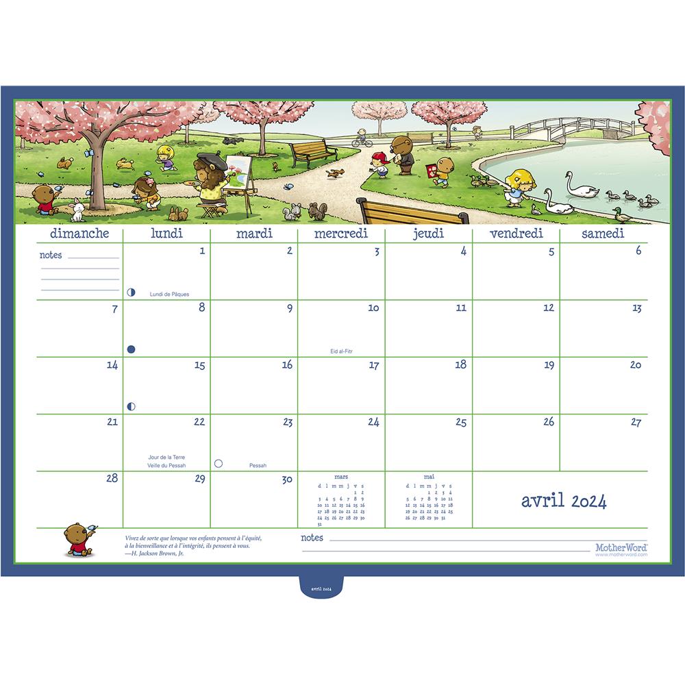 Motherword 2024 Deluxe Wall Calendar (French) product image