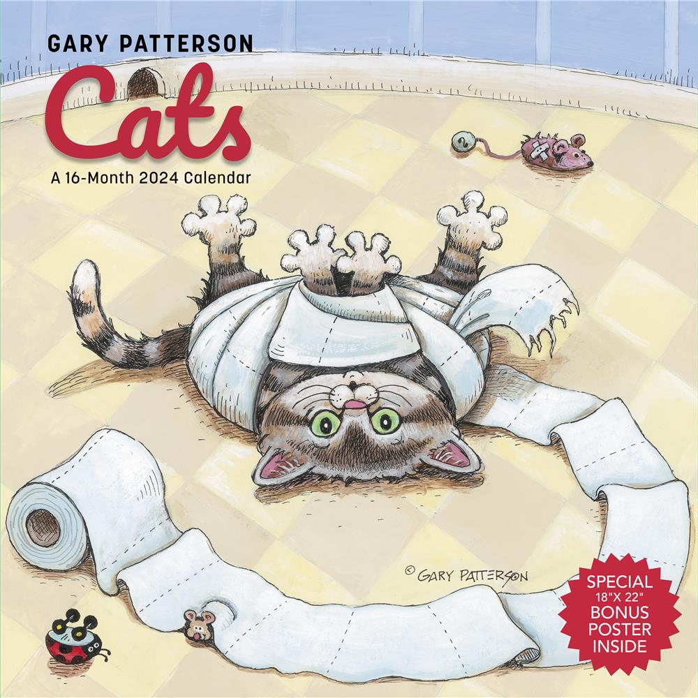 Cats Gary Pattersons 2024 Exclusive Wall Calendar with Print