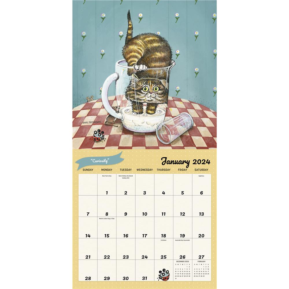 Cats Gary Pattersons 2024 Exclusive Wall Calendar with Print