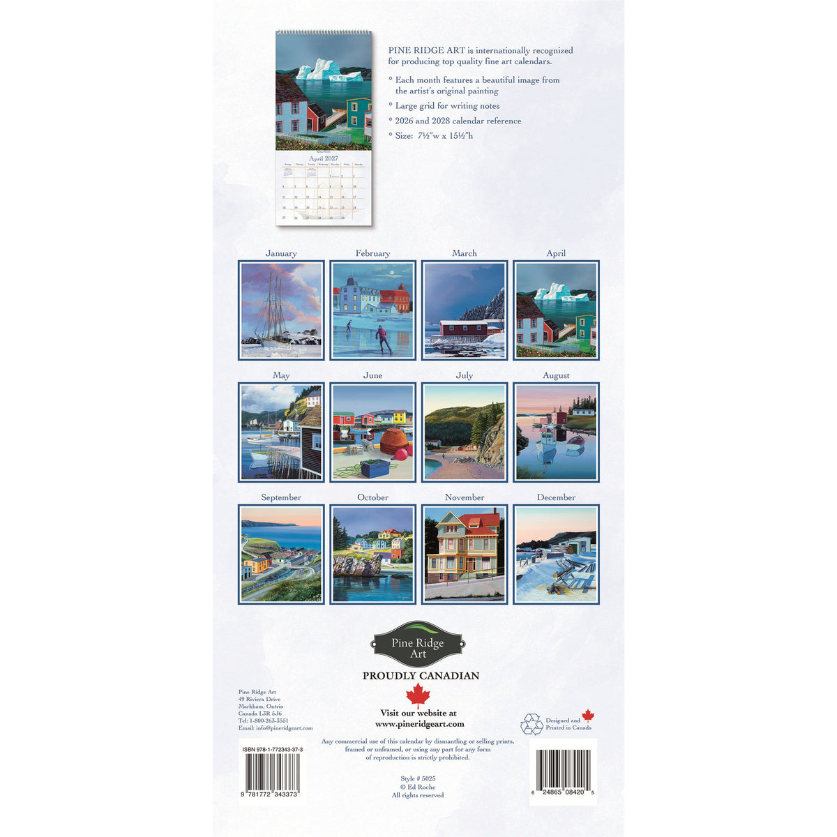 Newfoundland 2027 Slim Calendar