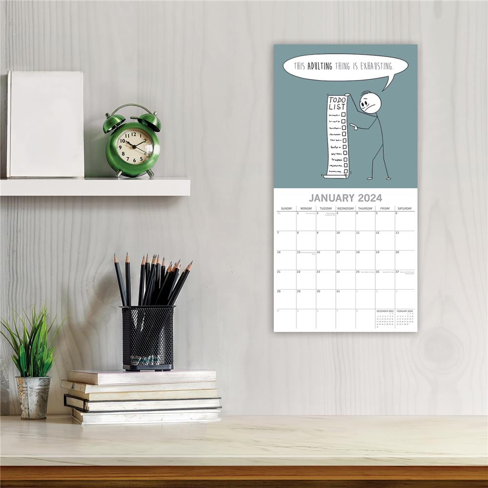 Scary Reality of Adulting 2024 Wall Calendar
