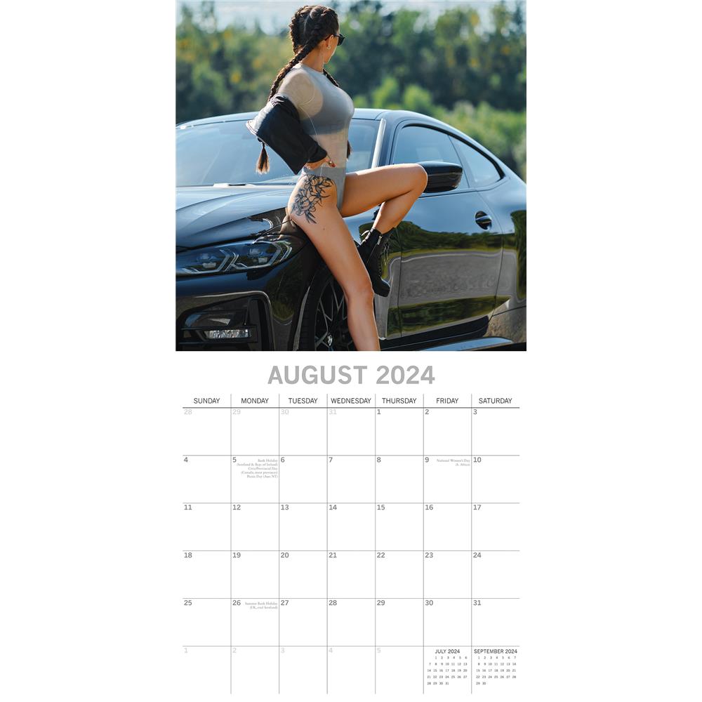 Girls and Cars 2024 Wall Calendar
