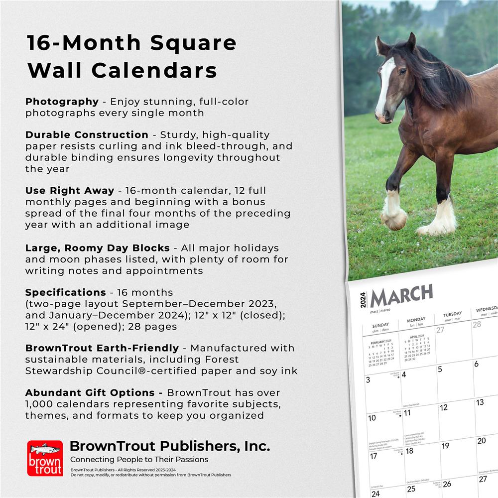 Clydesdales 2024 Wall Calendar - Online Exclusive