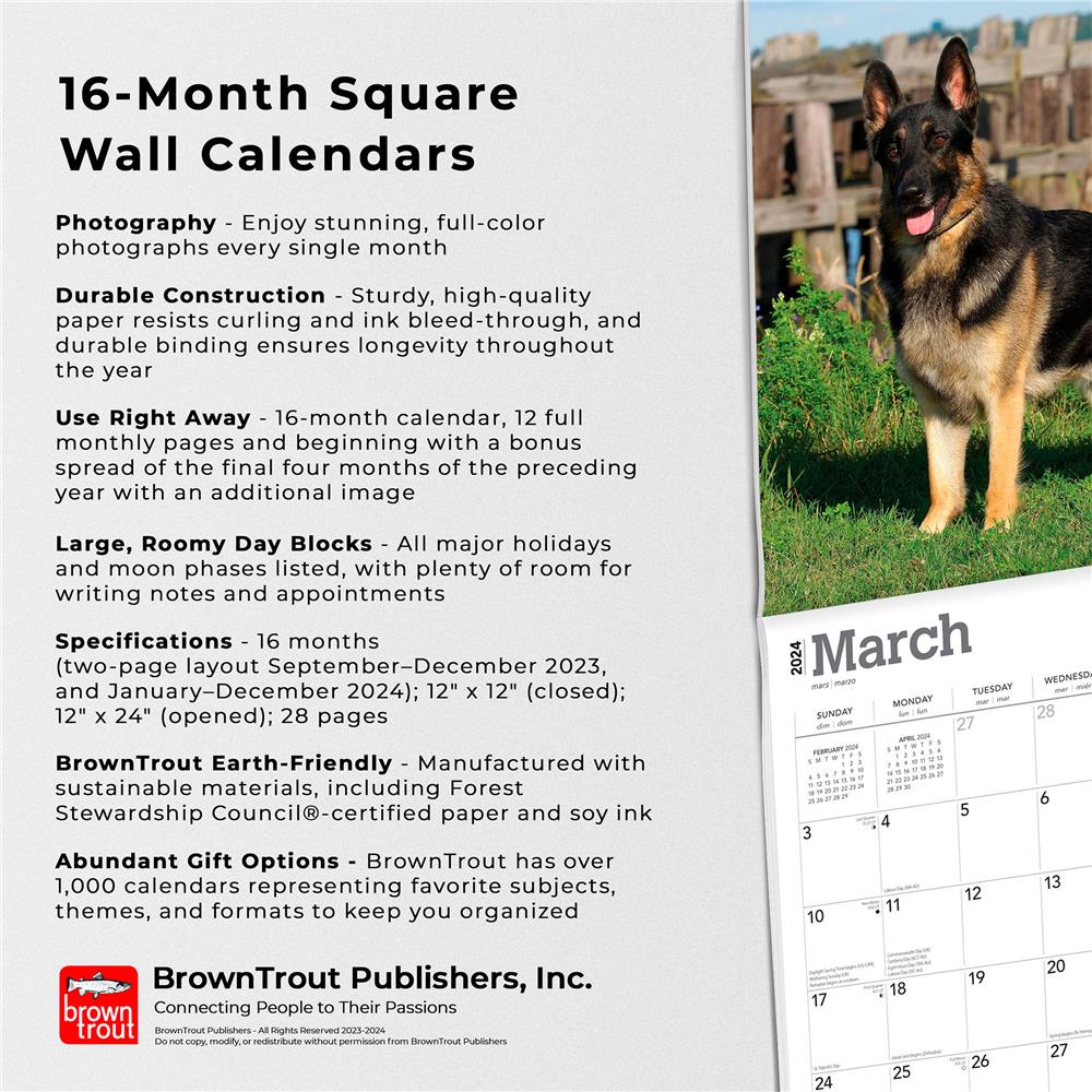 German Shepherds 2024 Wall Calendar - Online Exclusive